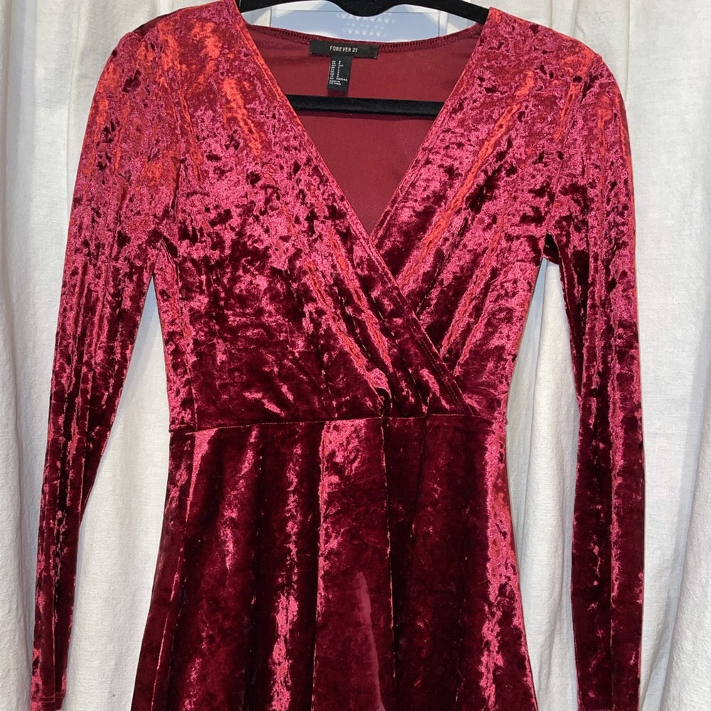 Crushed Velvet Flare Dress